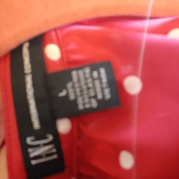 INC Top Halter Pink Polkadots keyhole neck L - Picture 3 of 4